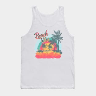 Beach Vibes, summer, ocean view, palm trees, pastels Tank Top